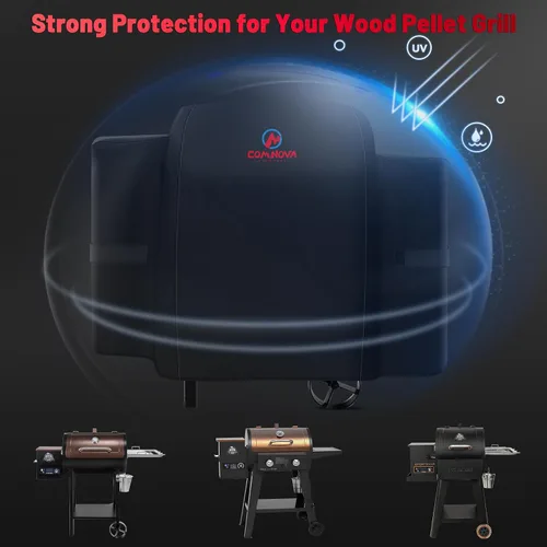 Vista 5 de Comnova - Cubierta de parrilla para Pit Boss 440D, cubierta de madera prémium para ahumador de pellets de madera para Pitboss, impermeable