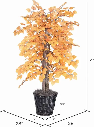 Vista 4 de Vickerman 587492-4' Golden Aspen Bush (TBU2240) Arbustos de oficina en casa Marrón redondo
