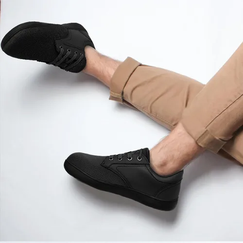 Vista 7 de LeIsfIt Zapatos de vestir para hombre con puntera ancha, zapatos minimalistas descalzos, zapatos casuales transpirables sin caída