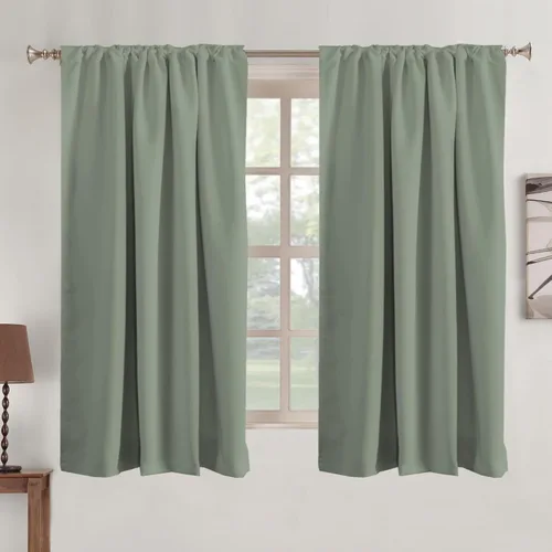 Vista 24 de Turquoize Cortinas Opacas con Aislamiento Térmico Paneles de Tratamiento de Ventanas con Bolsillo para Barra Paneles de Ventana para Ventanas