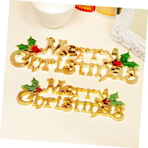 Vista 7 de ABOOFAN 12 unids Navidad carta puerta colgante placa árbol adornos puerta colgantes suministros colgantes colgantes señalización plástico