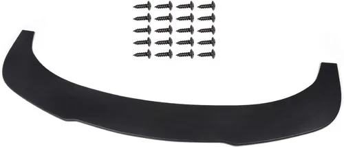 Vista 14 de Nuevo kit de carrocería de alerón delantero universal en negro sin pintar, estilo CS, PP, con borde plano, divisor, placa bajo panel, difusor