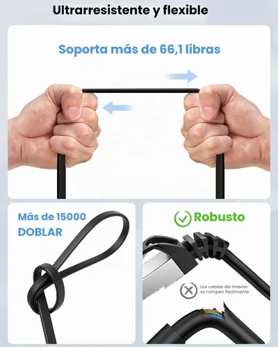 Vista 6 de BUSOHE Cable Ethernet Cat8 de 1 pie, paquete de 5 unidades, multicolor, 40 Gbps 2000 MHz Cat-8, cable de conexión de red LAN de Internet