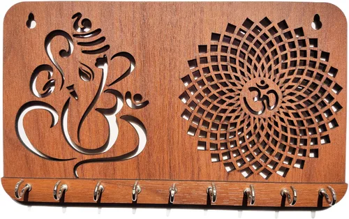 Vista 3 de Ganesha Om Chakra - Llavero para artículos de decoración del hogar, elegante colgador de llaves montado en la pared, soporte de llavero de artesanía