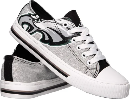 Vista 29 de FOCO Womens NFL Team Logo Ladies Fashion Glitter Low Top Canvas Sneakers Shoes