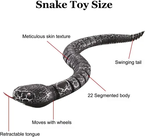 Vista 2 de Juguete de serpiente a control remoto, juguete realista de serpiente a control remoto, robot recargable por USB, modelo de serpiente de cascabel