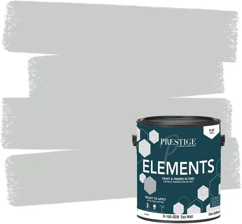 Vista 19 de PRESTIGE Paints Elements - Pintura interior e imprimación en uno, cáscara de huevo, 1 galón, gris cabo