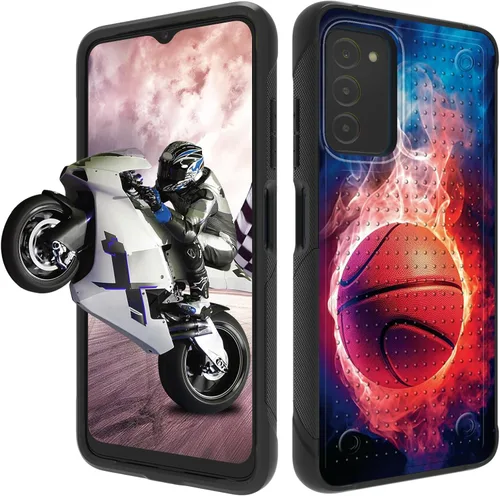 Vista 39 de Funda protectora resistente de doble capa para Samsung A14 5G (parte trasera con textura antideslizante), TPU suave a prueba de golpes, para Samsung