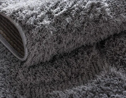 Vista 8 de Unique Loom Trellis Shag Collection - Alfombra de pasillo geométrica, moderna, marroquí, celosía, gris (2 x 7 pies)