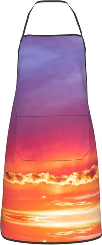 Vista 13 de Colorful Stars Delantal con bolsillos, delantales resistentes a las gotas de agua para mujeres y hombres, delantal ideal para uso doméstico