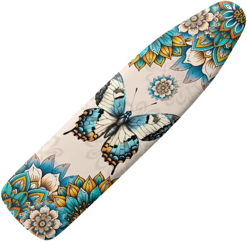 Vista 26 de Funda para tabla de planchar con diseño de estrellas y bandera estadounidense con borde elástico y acogedor bolsillo para la nariz, resistente al