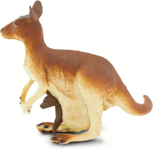 Vista 5 de Safari Ltd. Figura de canguro con bebé, juguete realista pintado a mano de 4 pulgadas, compañero educativo para niños, niñas y niños a partir de 3