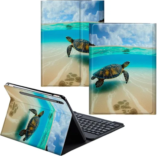 Vista 47 de Funda para Samsung Galaxy Tab S6 Lite 2022/2020 Teclado inalámbrico desmontable y cubierta de cuero PU Funda protectora para tableta para Samsung