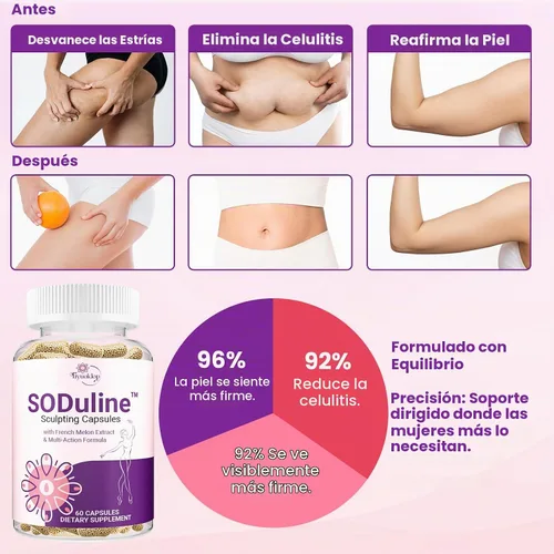 Vista 5 de Suplemento anticelulítico, cápsulas escultoras SODuline™ + SOD de melón francés with Phyto Beadlets, Cellulite Reduces, Cellulite Remover for