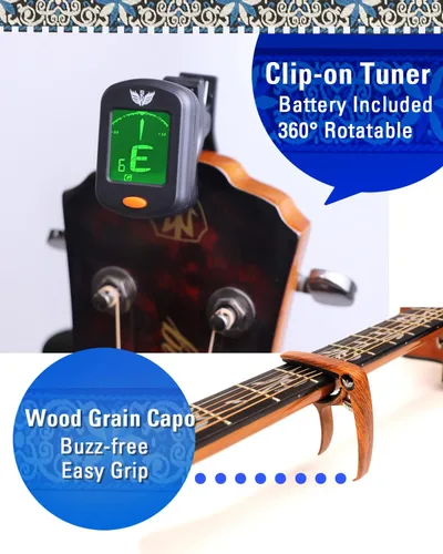 Vista 7 de Stage Rocker Guitar Accessories Gift Box for Acoustic and Electric Guitars, 5-in-1 Essential Gift