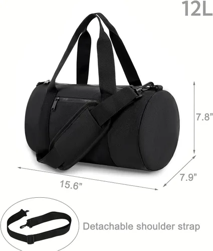 Vista 2 de Pequeña bolsa de gimnasio para mujeres y hombres, bolsa de deporte de fitness, bolsa de entrenamiento ajustable, correa de hombro desmontable