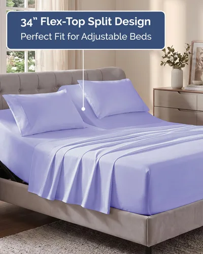 Vista 355 de Extra Deep Twin XL Sheet Set - 3 Piece College Dorm Room - White 01-Blanco