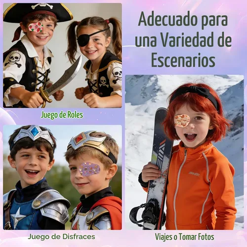 Vista 7 de 120 parches adhesivos para los ojos para niños, parches de ojos para niñas