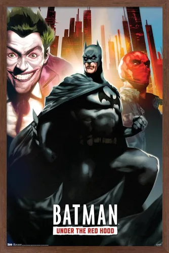 Vista 17 de Trends International DC Comics - Póster de pared de Batman con capucha roja, 14.725 x 22.375 pulgadas, versión enmarcada de madera de granero
