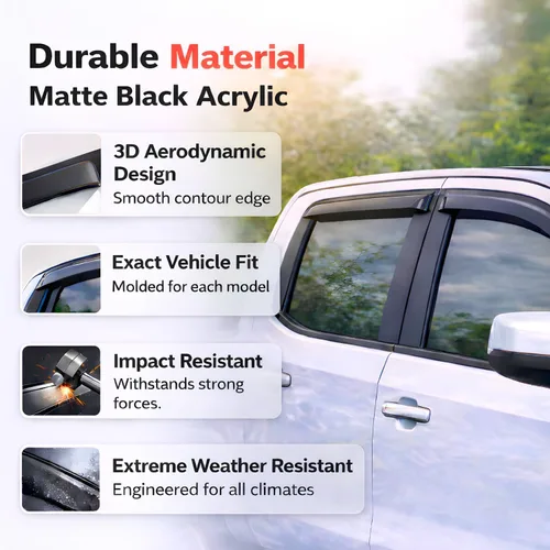 Vista 5 de KPY Protector de lluvia compatible con Toyota RAV4 1996-2000 (4 puertas), 4PC Visera de ventana Deflectores de ventilación de ventana lateral
