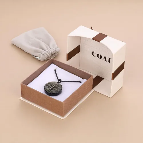 Vista 25 de COAI Collar de obsidiana negra con árbol de la vida para hombre
