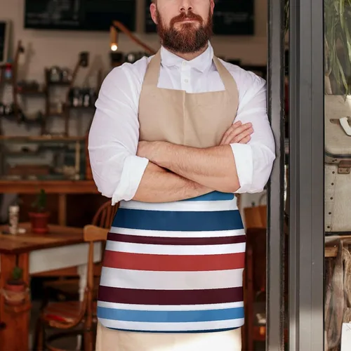 Vista 7 de Server Aprons with 3 Pockets Waist Apron Waterproof Half Apron Short Cooking Aprons Bib