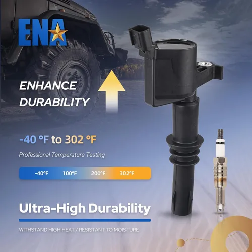 Vista 6 de ENA - Juego de 8 bujías de platino y 8 bobinas de encendido compatibles con Ford F150, F-150 Expedition, F-250 Super Duty, F-350 Super Duty