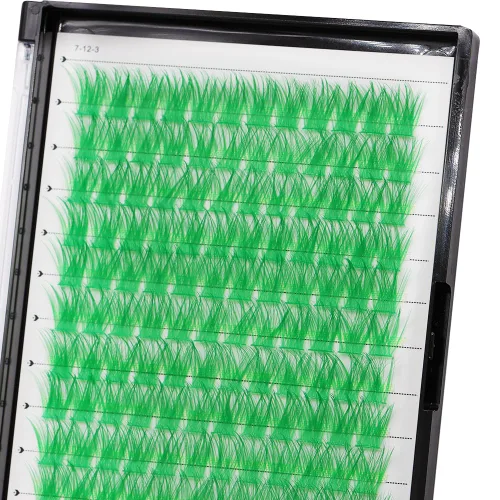 Vista 49 de Pestañas postizas de tallo ancho con varias pestañas falsas de colores D Curl de 10 a 20 mm para elegir, pestañas postizas profesionales