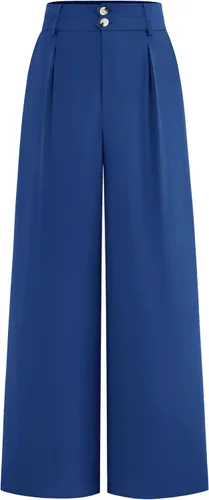 Vista 10 de BTFBM Pantalones de vestir de pierna ancha para mujer, trajes casuales de Negro