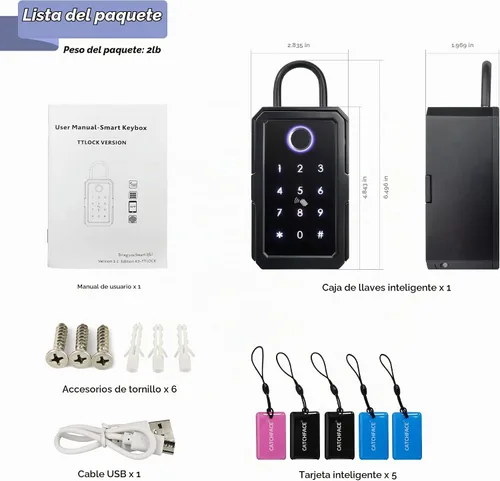 Vista 8 de CATCHFACE - Cerradura de caja inteligente, caja de bloqueo de llave inalámbrica con aplicación y compartir ekey Bluetooth llave cerradura cerradura