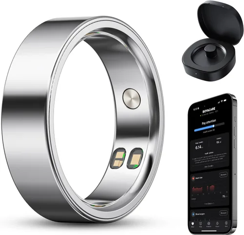 Vista 10 de Anillo inteligente para mujeres/hombres, anillo de seguimiento de actividad física con vibración de llamada y alarma, frecuencia cardíaca, oxígeno