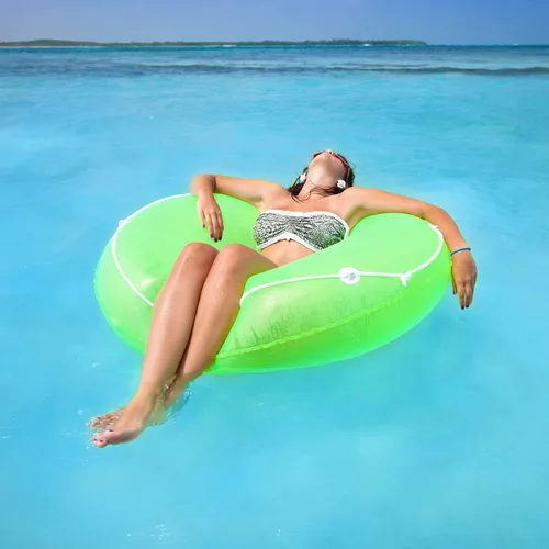 Vista 3 de Poolmaster Neon Frost - Flotador interior grande para piscina, color verde