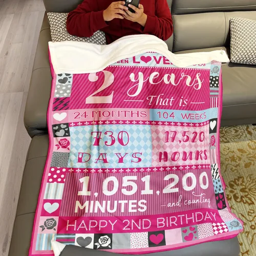 Vista 4 de YISUMEI Pink Love Rose Elements - Manta de cumpleaños para niña de 2 años, 50 x 60 pulgadas, moderna, multiusos, lavable a máquina