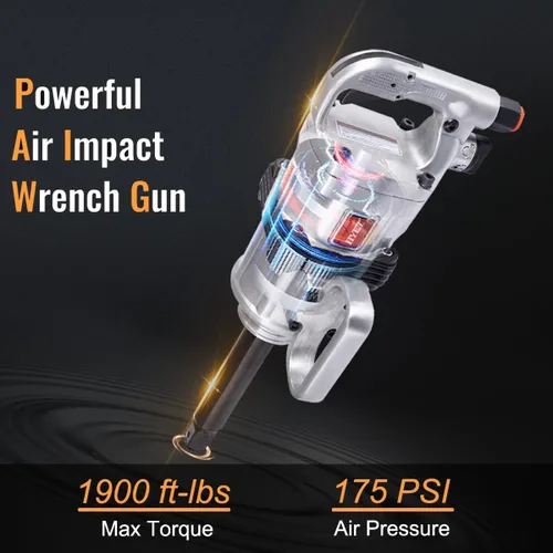 Vista 2 de ERGOMASTER Pistola de Llave de Impacto Neumática de 1 Pulgada de Alto Torque, Juego de Llave de Impacto Neumática de Servicio Pesado con Mango en D