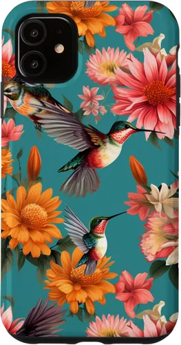 Vista 8 de Funda para iPhone 17 de colibríes en vuelo