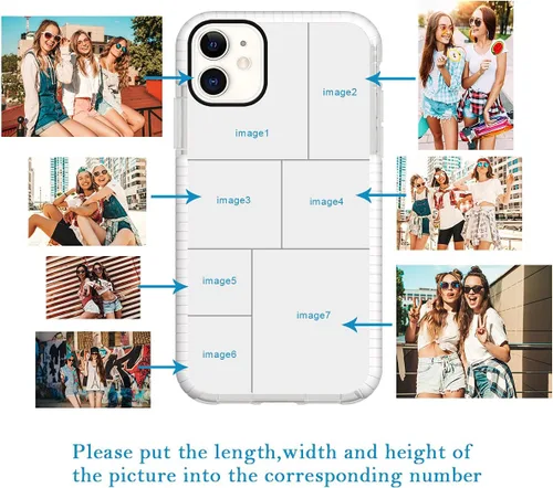 Vista 35 de Funda de teléfono personalizada para iPhone 11, diseño personalizado de fotos de collage de múltiples imágenes, resistente a los golpes, resistente