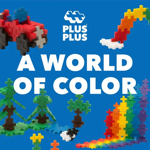 Vista 5 de PLUS PLUS - Set de Juego Abierto - 600 Piezas - Mezcla de Colores Básicos, Juego de Construcción STEM, Mini Rompecabezas Encastrables para Niños