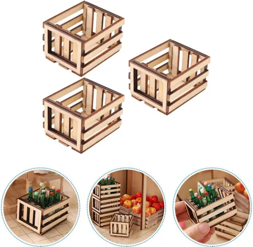 Vista 8 de Toyvian - Mini cesta de almacenamiento, 3 unidades, 1:12, juego de cestas en miniatura para casa de muñecas Tiny Woven Organizer for DIY Projects