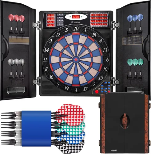 Vista 11 de WIN.MAX Electronic Dart Board Cabinet Set for Adults, Black