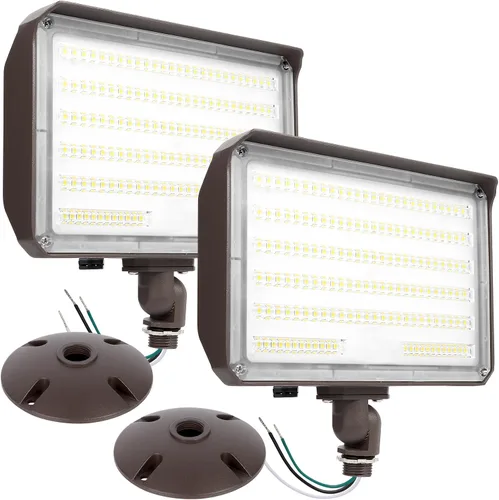 Vista 8 de Luz de inundación LED de 60 W con nudillo, luz de inundación al aire libre, fotocélula del atardecer al amanecer, 5000 K, 7800 lm, AC100-277 V