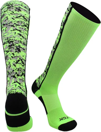 Vista 14 de TCK Calcetines de béisbol y fútbol americano de camuflaje digital para jóvenes, niños y hombres - Longitud por encima de la pantorrilla Negro