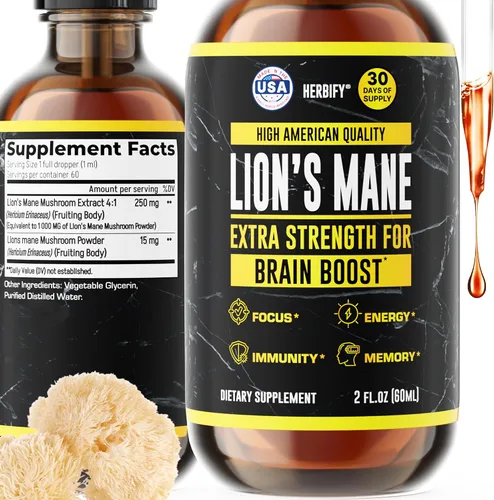 Vista 8 de Suplemento de hongos – Lions Mane Reishi Cordyceps Chaga Turkey Tail Inulina y más hongos para apoyo inmunológico, energía – Suplementos cerebrales