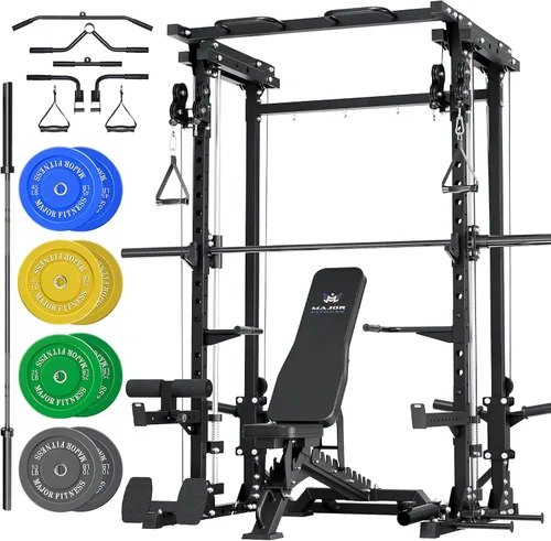 Vista 9 de Major Fitness Máquina Drone3 Smith, estante de energía todo en uno