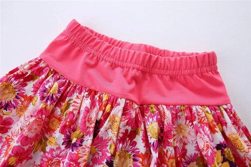 Vista 6 de Mud Kingdom Conjunto de 2 piezas con falda y pantalones cortos para niñas de 9 meses a 9 años