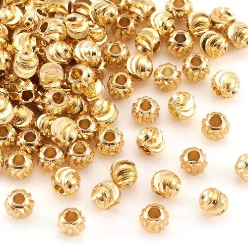 Vista 20 de Craftdady 50 cuentas redondas planas chapadas en oro de 18 quilates de latón galvanizado de 0.394 pulgadas para hacer joyas agujero: 0.059 pulgadas