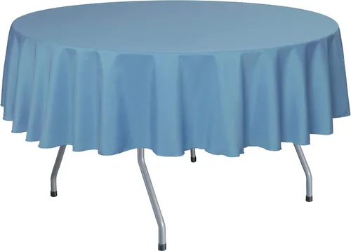 Vista 61 de Ultimate Textile Mantel redondo de lino de poliéster de 84 pulgadas, color azul marino