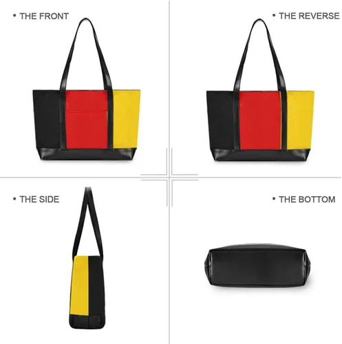 Vista 5 de Bolsas de trabajo de gran capacidad con la bandera de Alemania para mujeres con cremallera, monederos de trabajo para viajes, piscina, natación