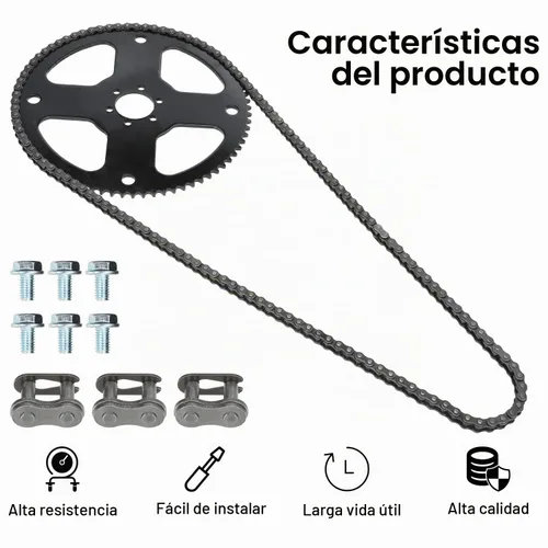 Vista 8 de YOXUFA Piñón de 75 dientes con 35 cadenas de transmisión 140 eslabones de repuesto para mini bicicleta Coleman CT100U CC100X Baja Doodle Bug DB30