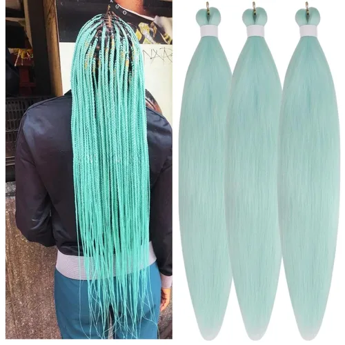 Vista 19 de Cabello trenzado para niños preestirado de 16 pulgadas, color negro para niños, trenzas sin nudos