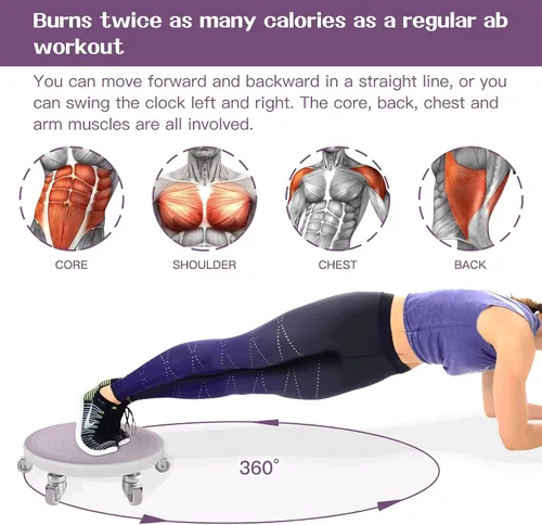 Vista 3 de 6 Caster Ab Roller, Equipo de Ejercicio Abdominal con Almohadillas para las Rodillas, Rueda de Ab Roller para Ejercicio de Zona Media, Entrenamiento